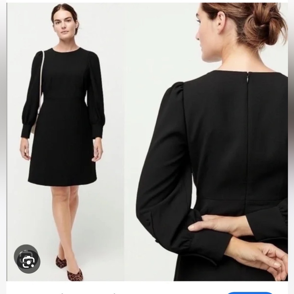 J. Crew black sheath dress with slight puff sleeve size 0